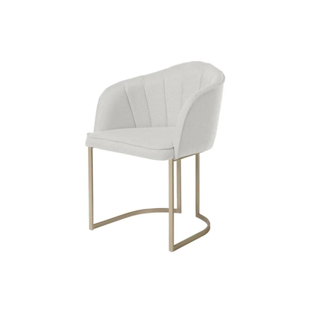 Cadeira Beverly Champanhe Jantar Almofadada Cozinha Conforto