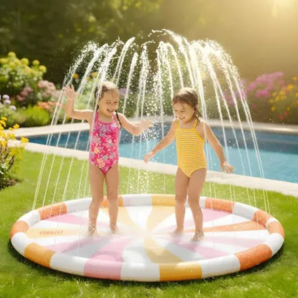 Tapete de água Fonte com Jatos Ajustáveis Brinquedo Aquático para Verão Piscina Nash - Laranja