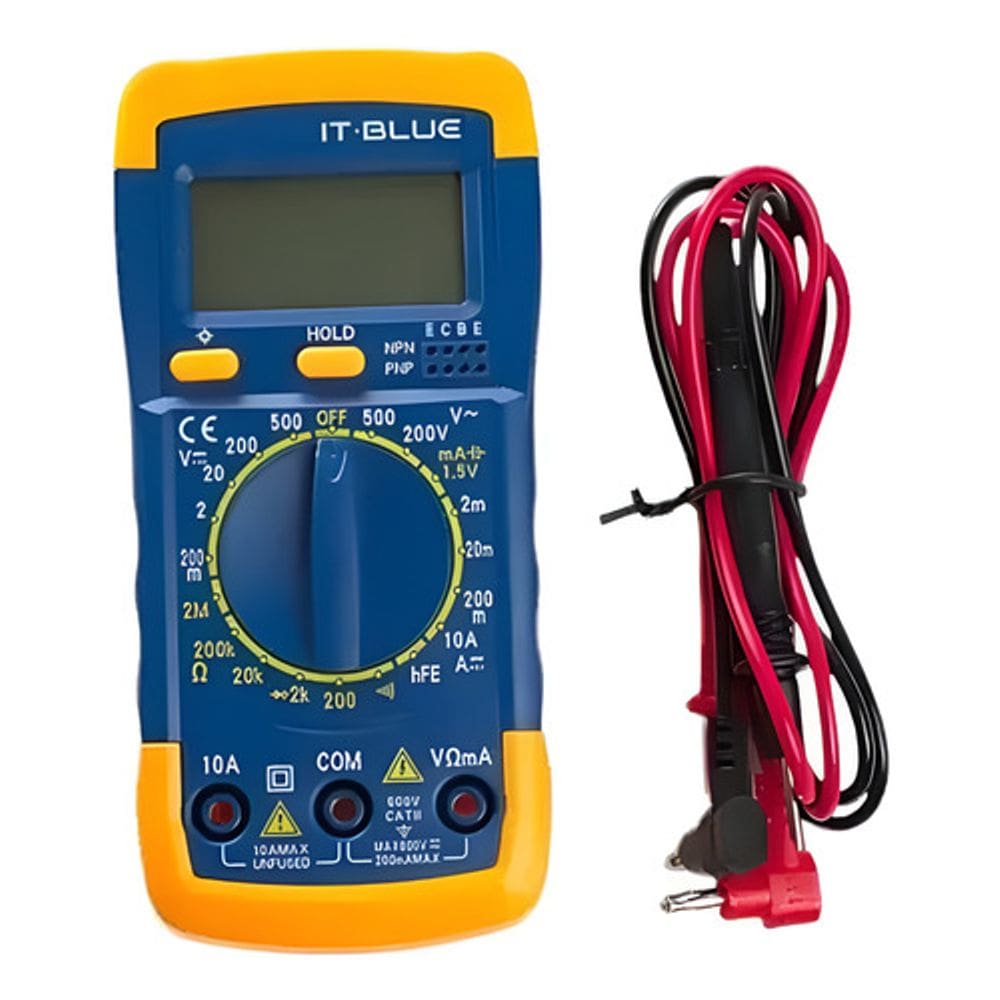 Multímetro Digital Profissional Portátil Com Visor Iluminado