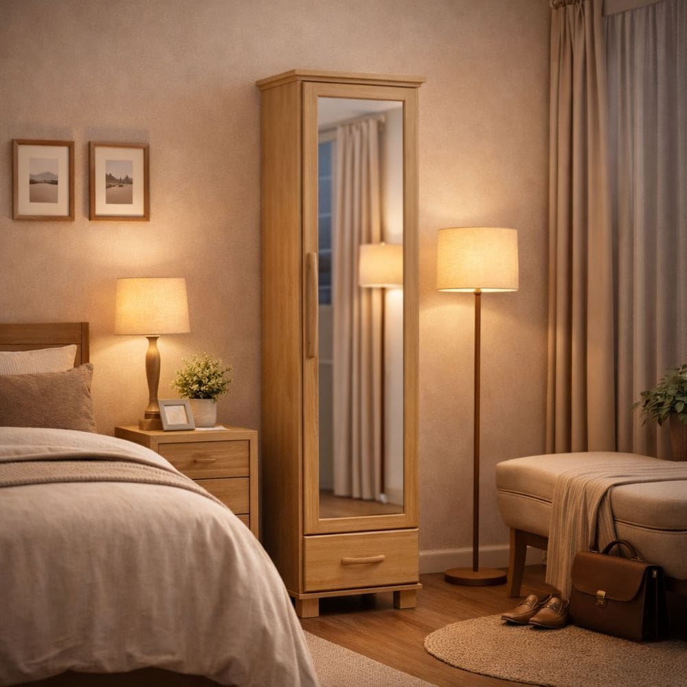 Sapateira Madeira Maciça 1 Porta c/ Espelho Porta Calçados