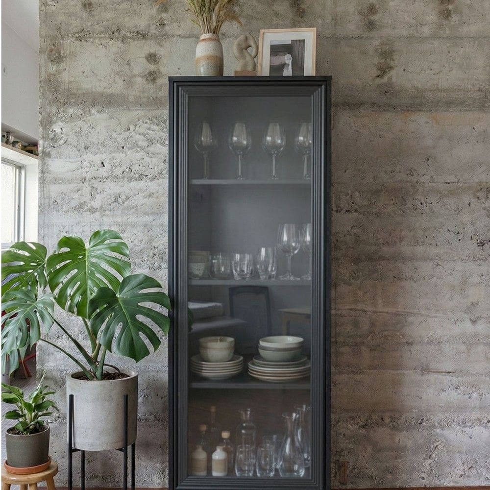 Cristaleira Refresh 1 Porta 3 Prateleiras com Vidro Preto - Brv