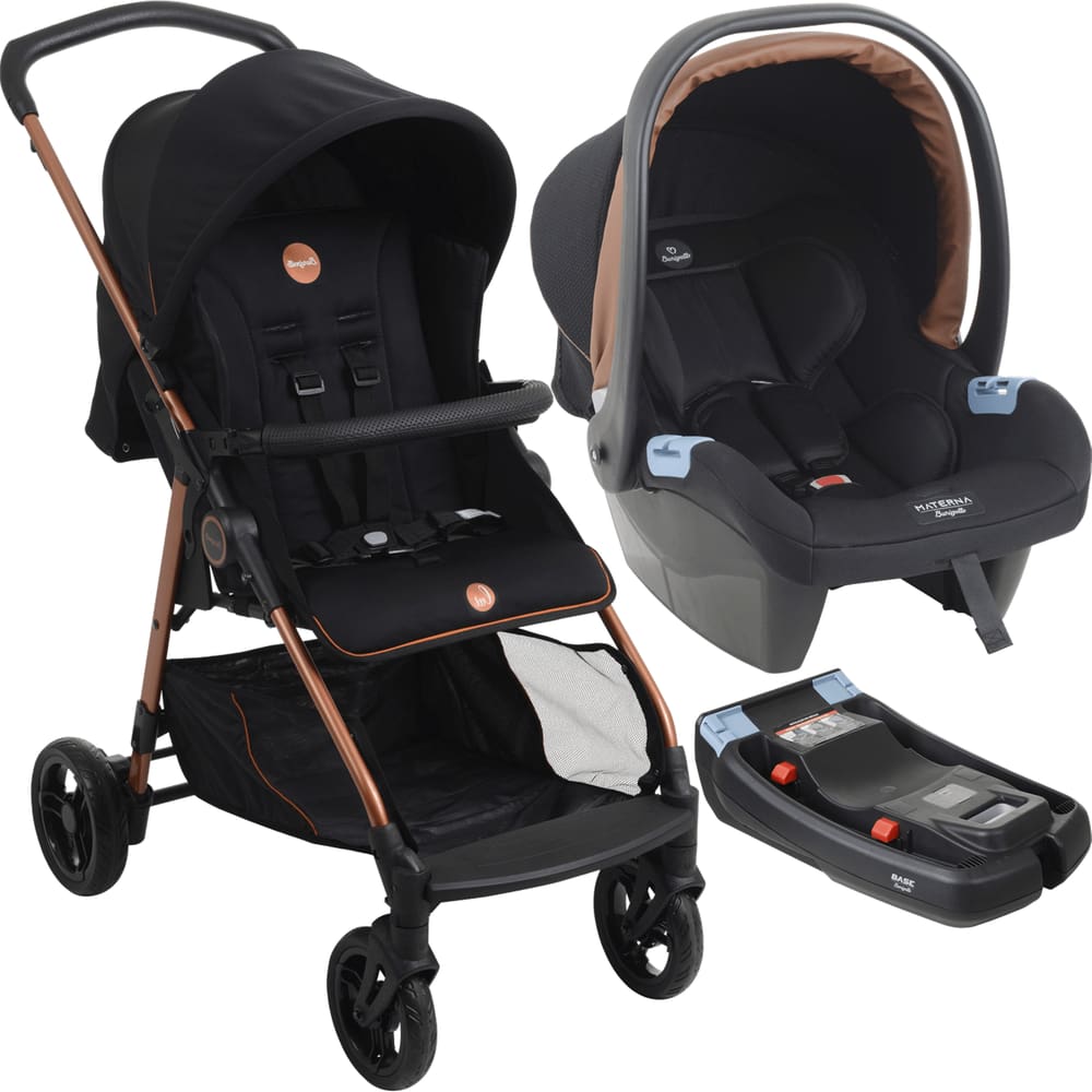 Carrinho de Bebe com Bebe Conforto e Base Burigotto Lui 22 Cobre
