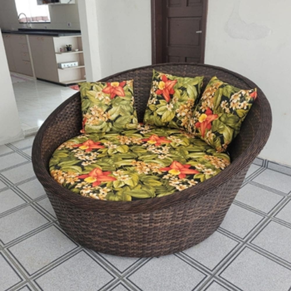 Chaise sofá redondo fibra sintética Varanda Área externa Jardim