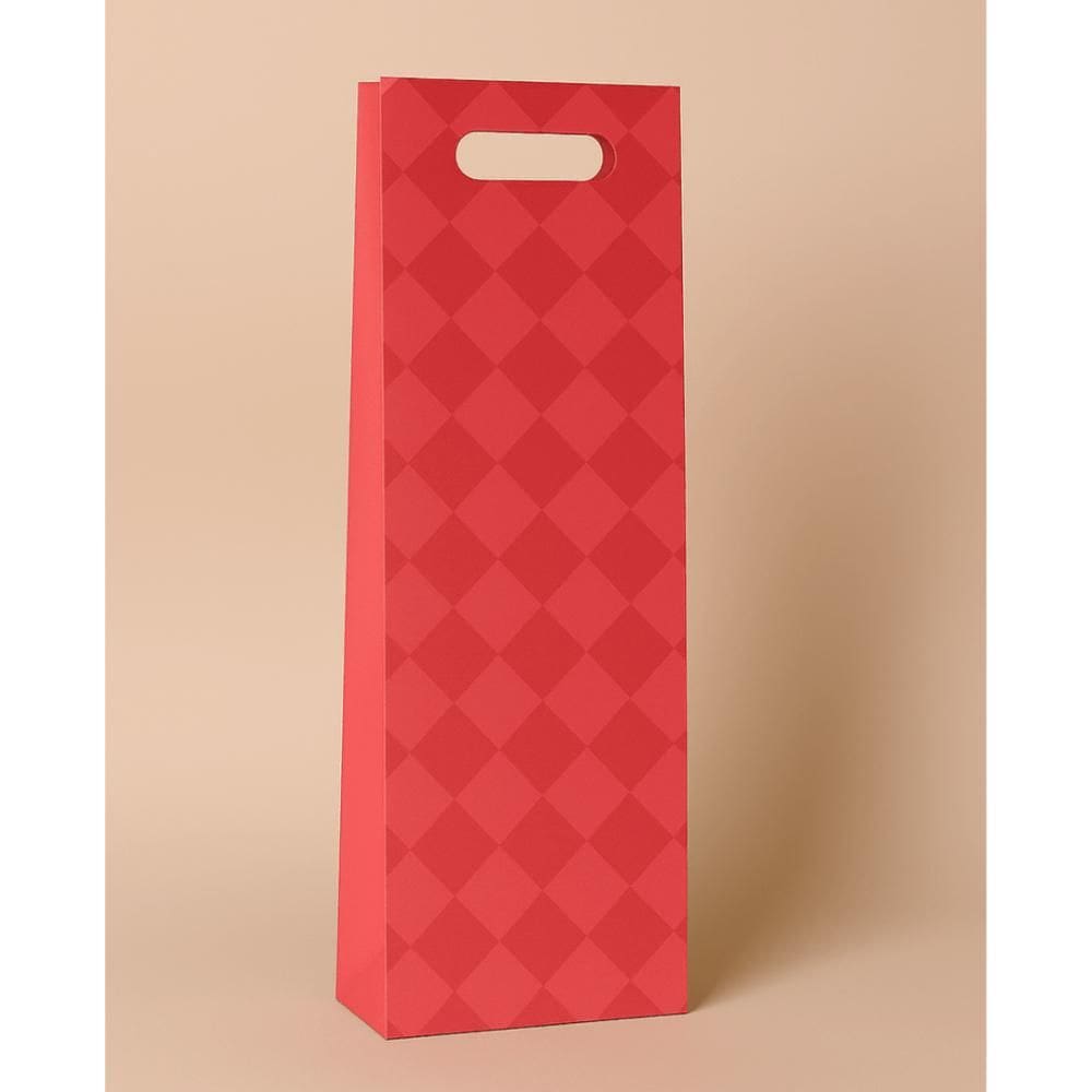 Sacola para Vinho A\CASA Check Papel 32x12cm