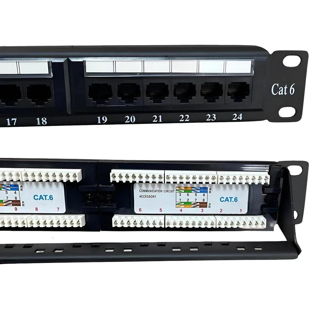 Patch Panel 24 Portas Cat6 Rj45 Rede Lan Utp Certifica Gigab