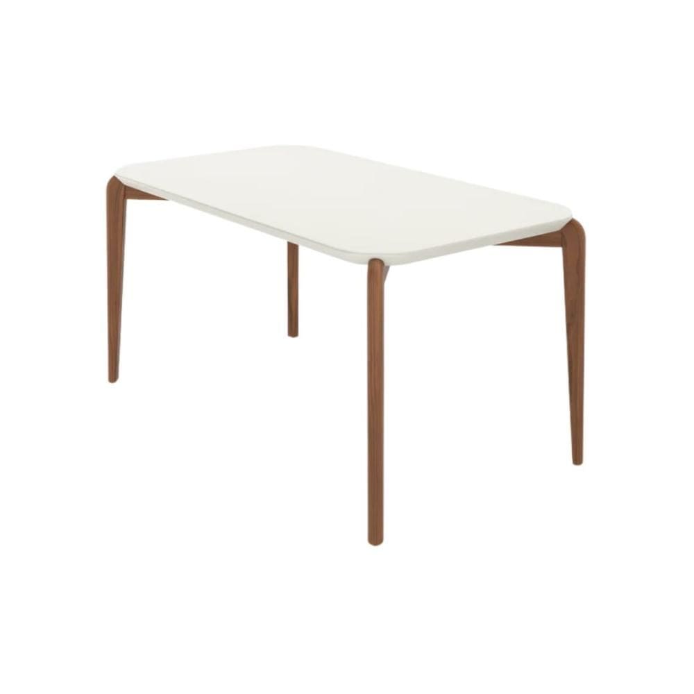 Mesa De Cozinha Madeira 6 Lugares com Vidro Retangular