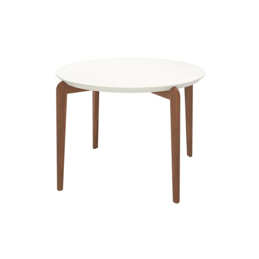 Mesa De Jantar Madeira 4 Lugares Vidro Redonda Cozinha