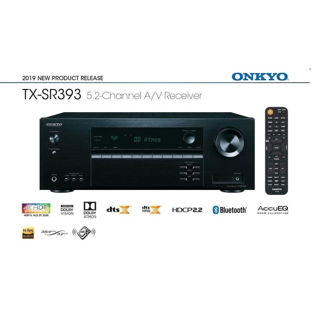 Amplificador Home Theater Onkyo Tx393 5.2 Bluetooth 80W 4K