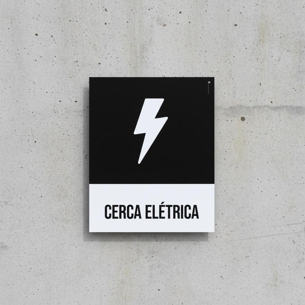 Placa Acm Desenho Cerca Elétrica 18X23