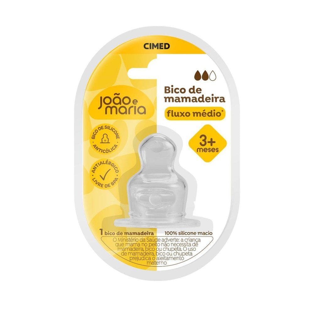 Bico de Mamadeira Cimed João e Maria Fluxo Médio 3+ Meses  1 Unidade