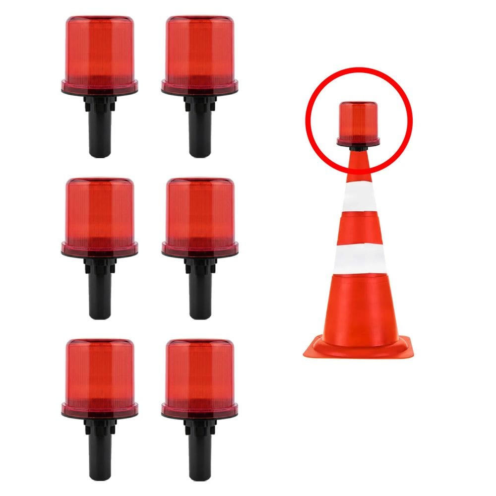 Sinalizador Viario Solar Kit 6 Cone Viario Sinalizacao Rodovia Estrada Transito Alerta Emergencia Aviso