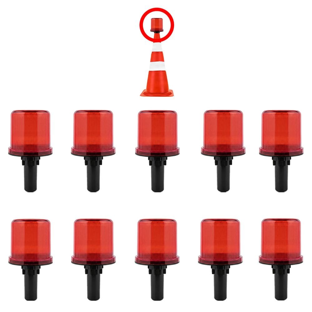 Sinalizadores Viario Solar Kit 10 Cone Viario Sinalizacao Rodovia Estrada Transito Alerta Emergencia Aviso