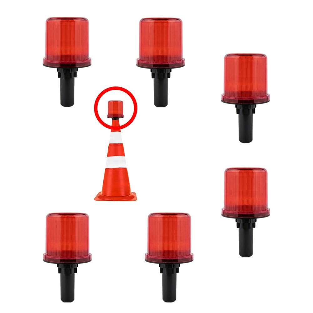 Sinalizador Viario Solar Kit 6 Uni Cone Estrada Rodovia Transito Alerta Emergencia Obra