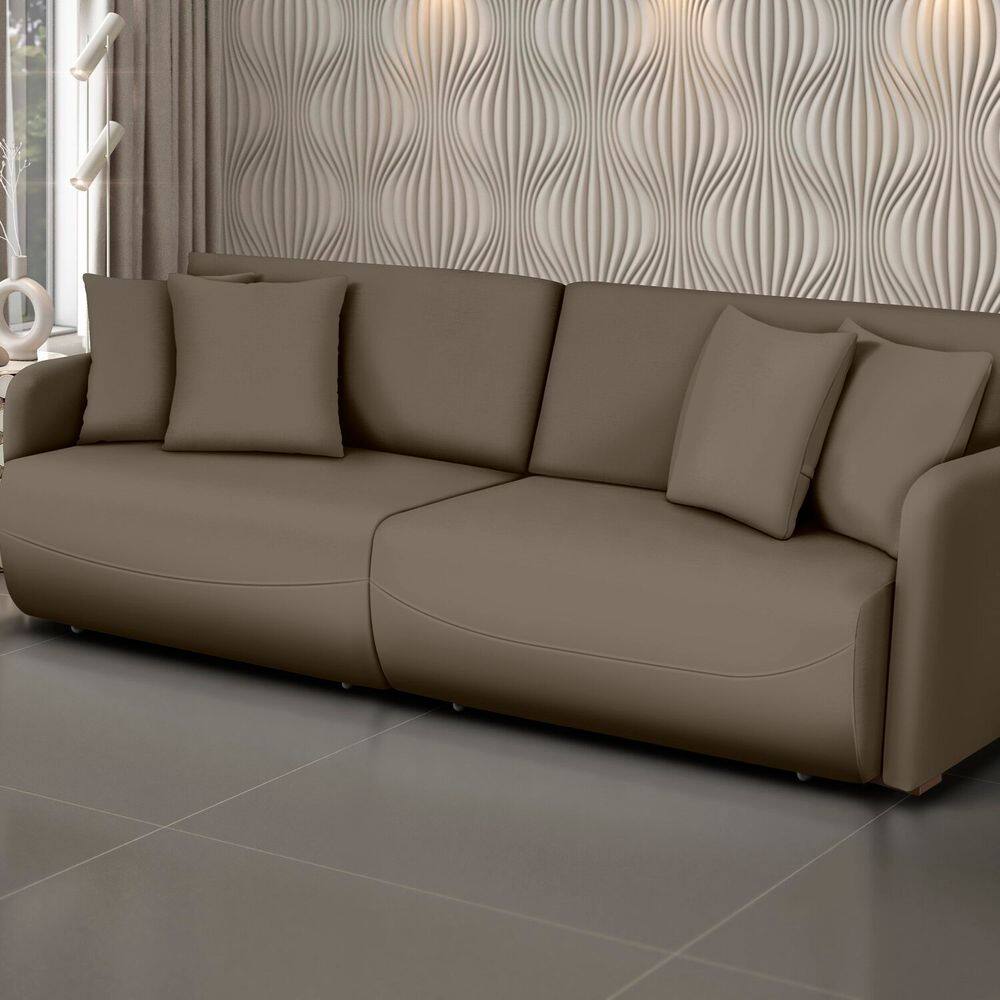 Sofá Retrátil e Reclinável 200cm Veludo Domus Castor