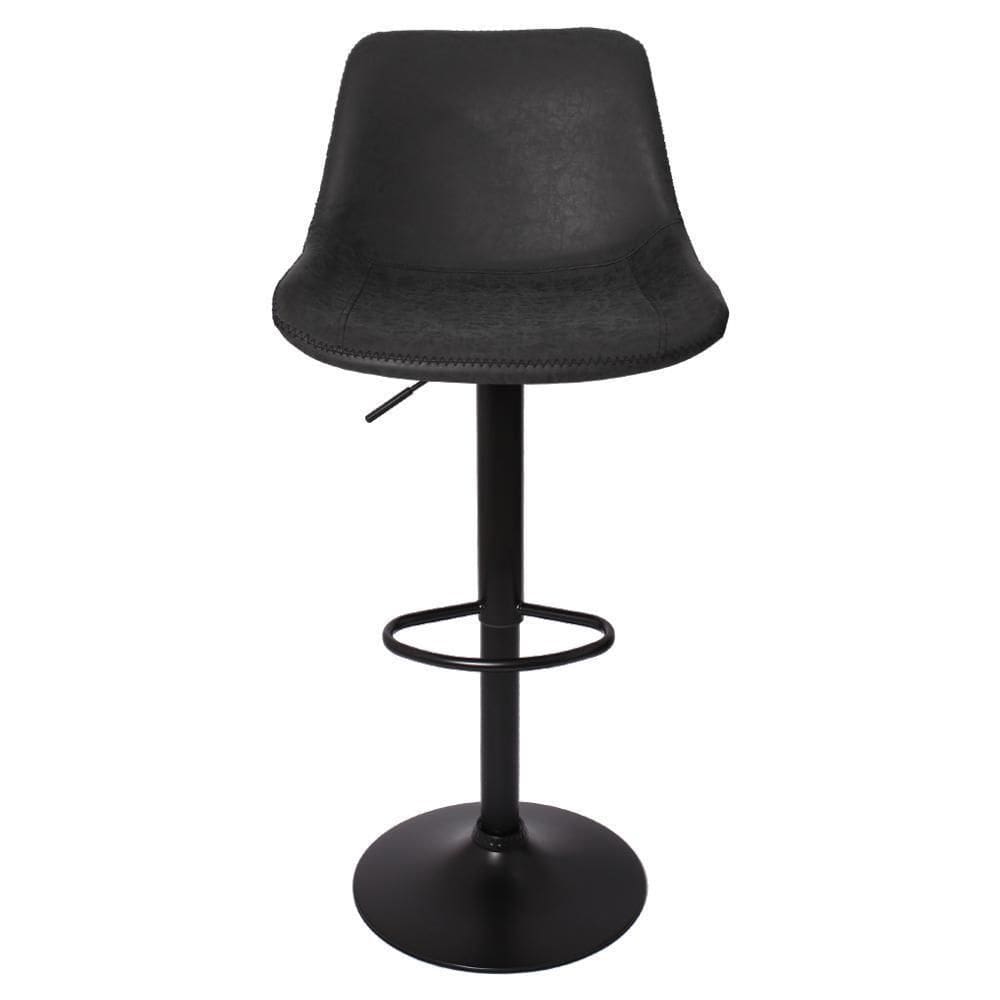 Banqueta Alta Estofada c/encosto p/Cozinha Gir.Preta