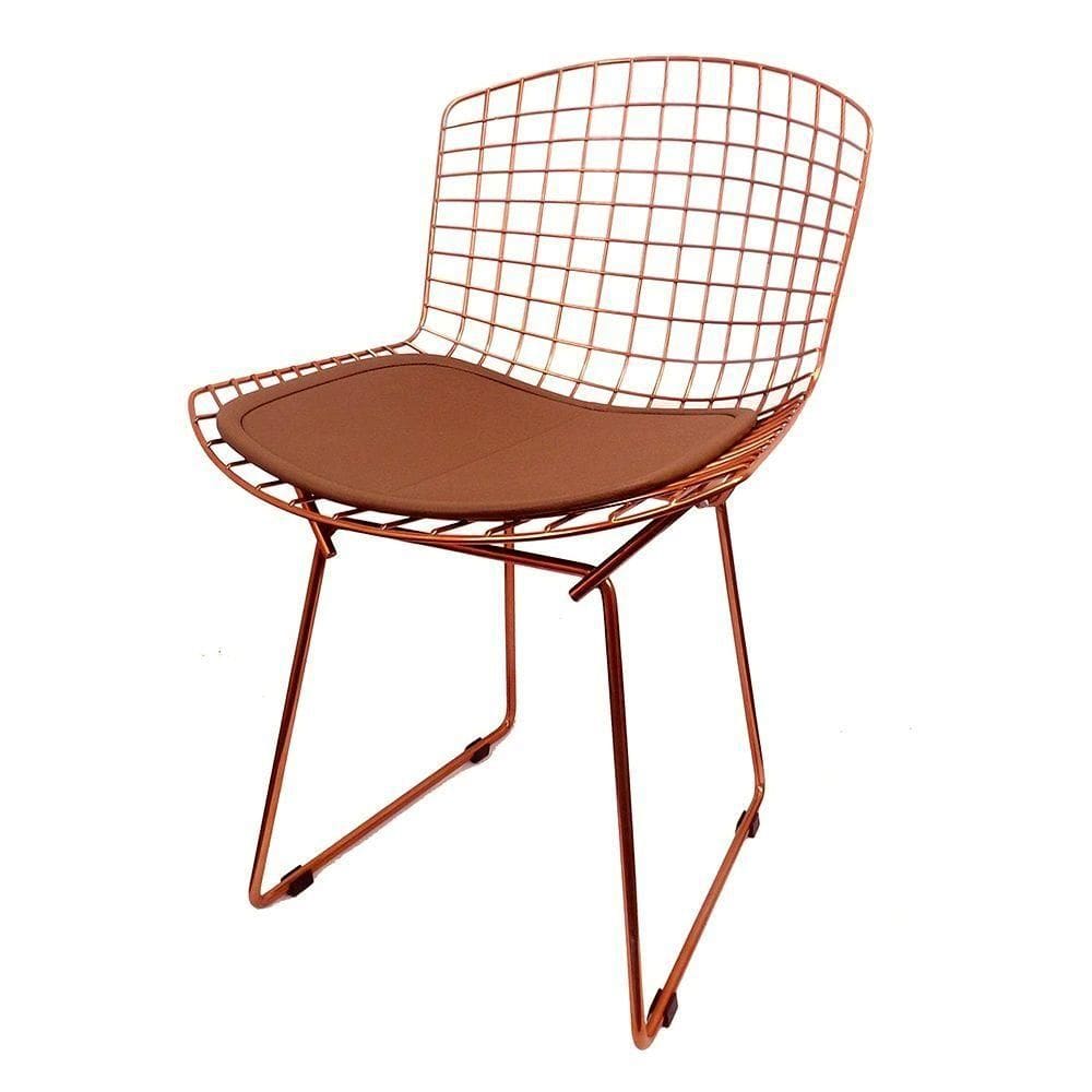 Cadeira Bertoia Cobre Com Assento Cobre