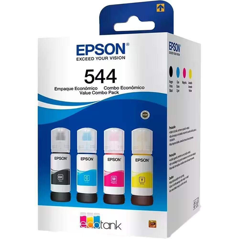 Refil Tinta Epson T544 Para Ecotank Garrafas 4 Cores L3150 L3110 L3250 L3210