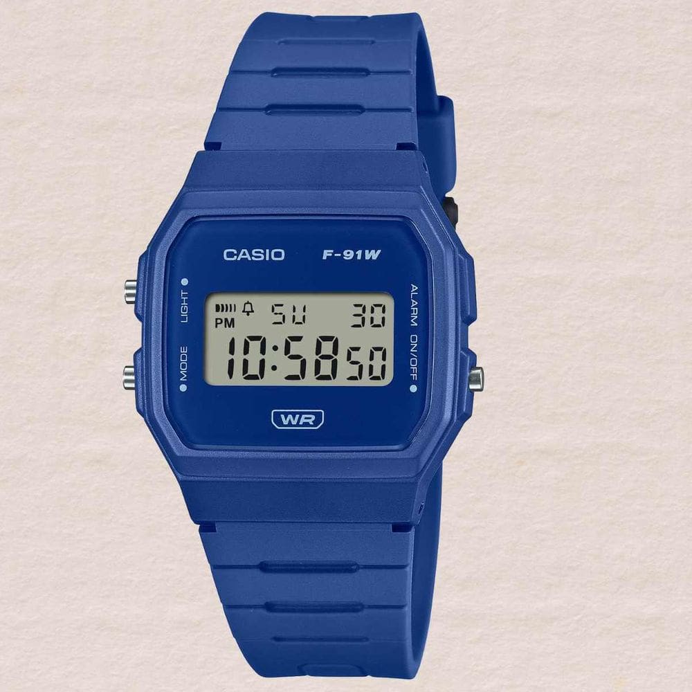 Relógio Digital Casio F-91 Unissex Resina Casual Ultrafino Leve Clássico Resistente À Água LCD Minimalista Pulseira Ecológica
