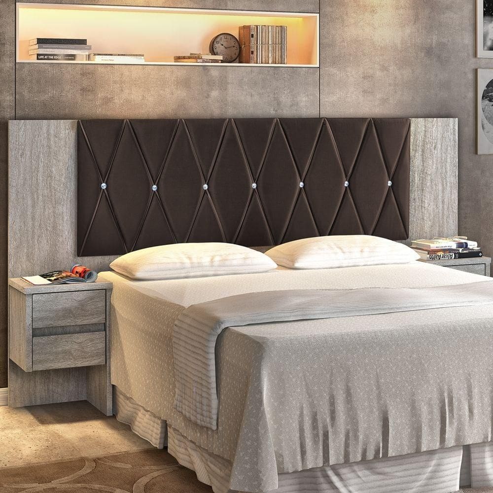 Cabeceira Roger Regulável Ártico E Marrom