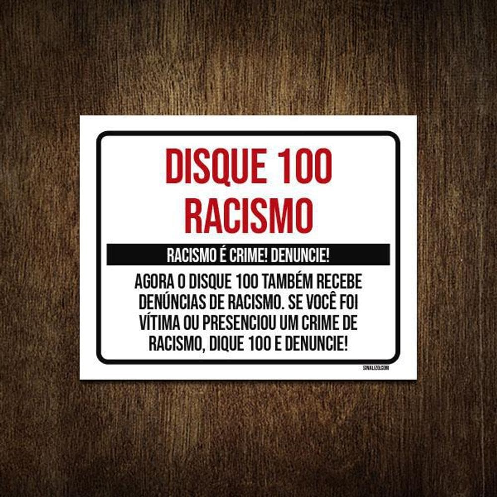 Placa Disque 100 Denuncie Crime 18X23