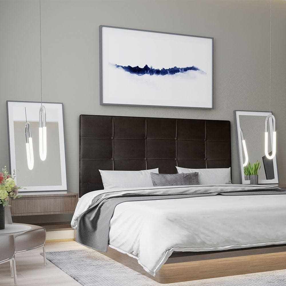 Cabeceira Casal 1,40m Roma Suede Marrom