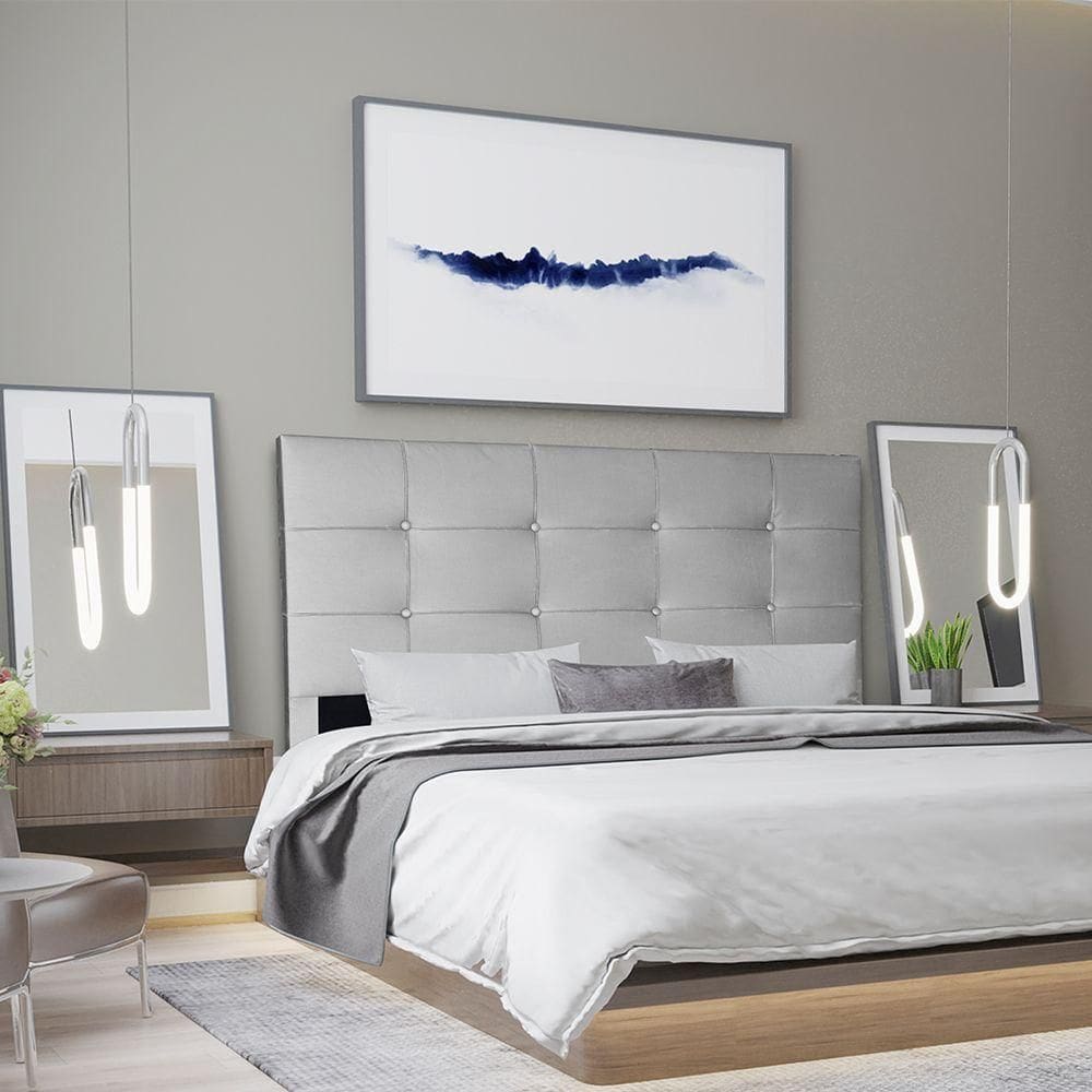 Cabeceira Casal 1,95m Roma Corino Cinza