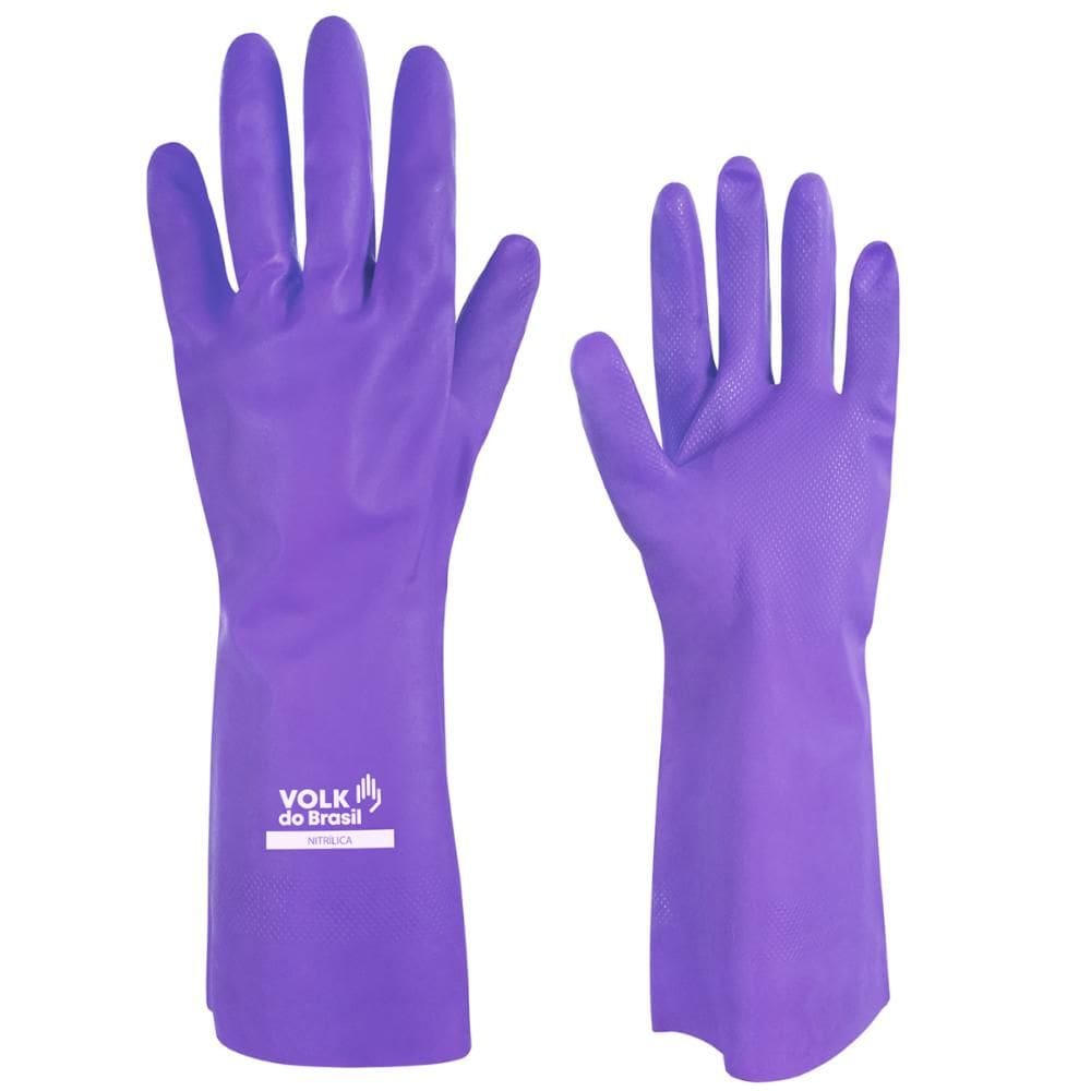 Luva de Proteção Química Para Limpeza Nitrílica Sem Forro Volk