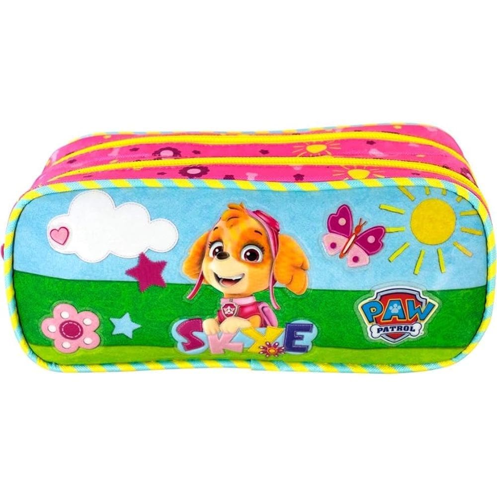 Estojo Duplo Paw Patrol Happy Day - 8745 - Artigo Escolar Paw Patrol, Rosa