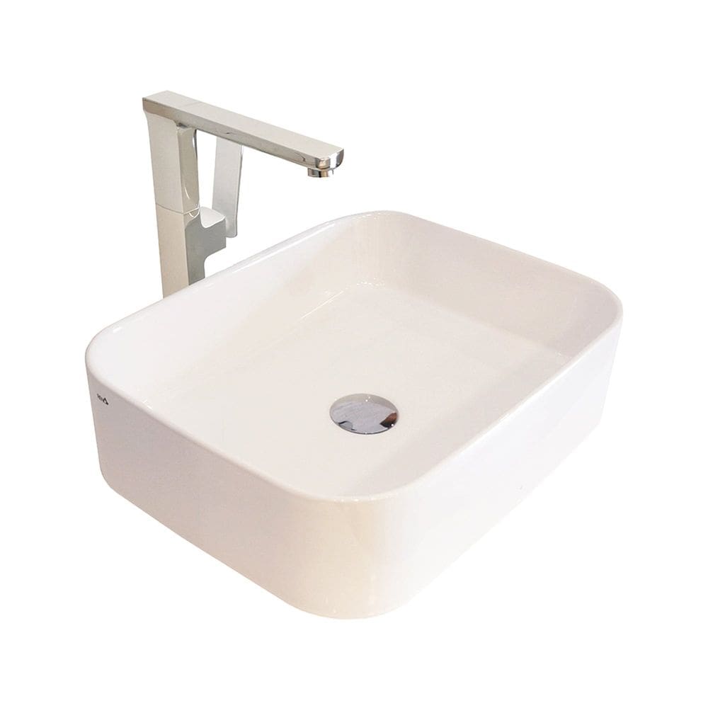 Cuba de Apoio Branca Brilho Cerâmica Reno RC 483