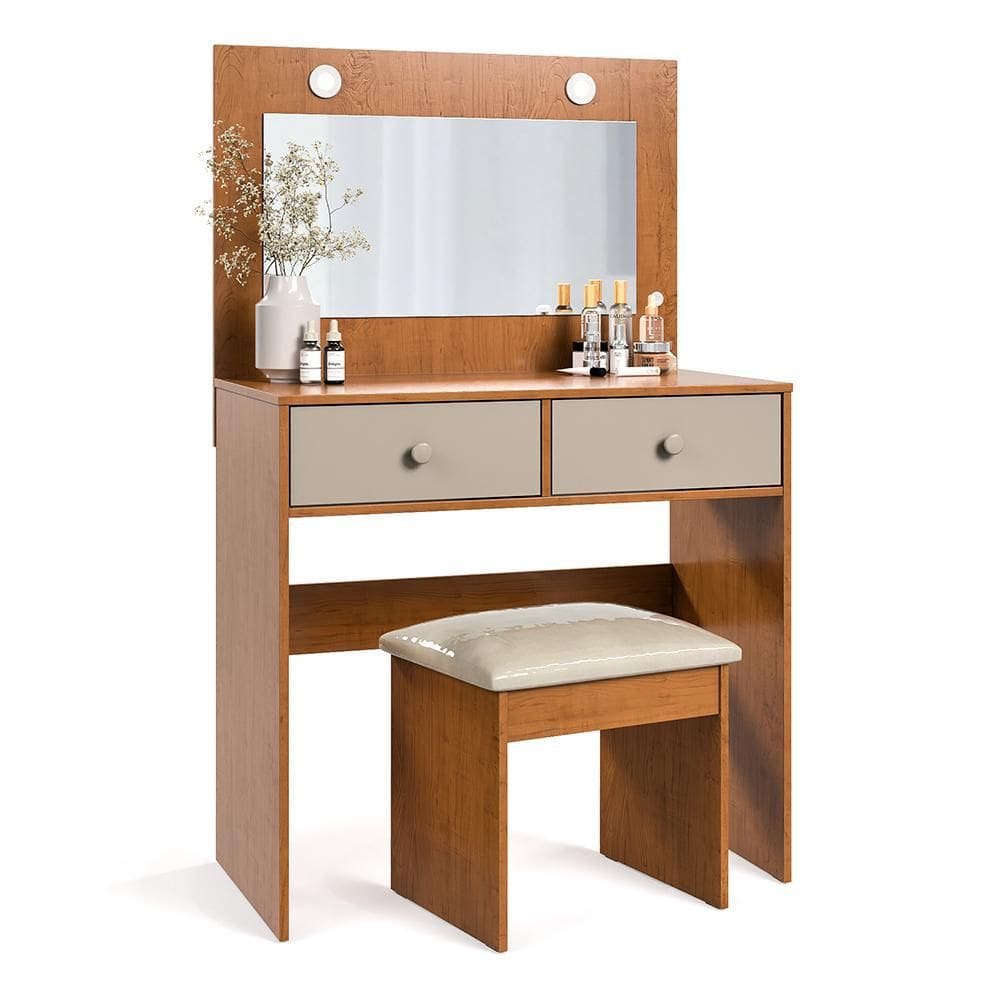 Penteadeira Camarim Maia com Banqueta Almofadada - Móveis Luapa