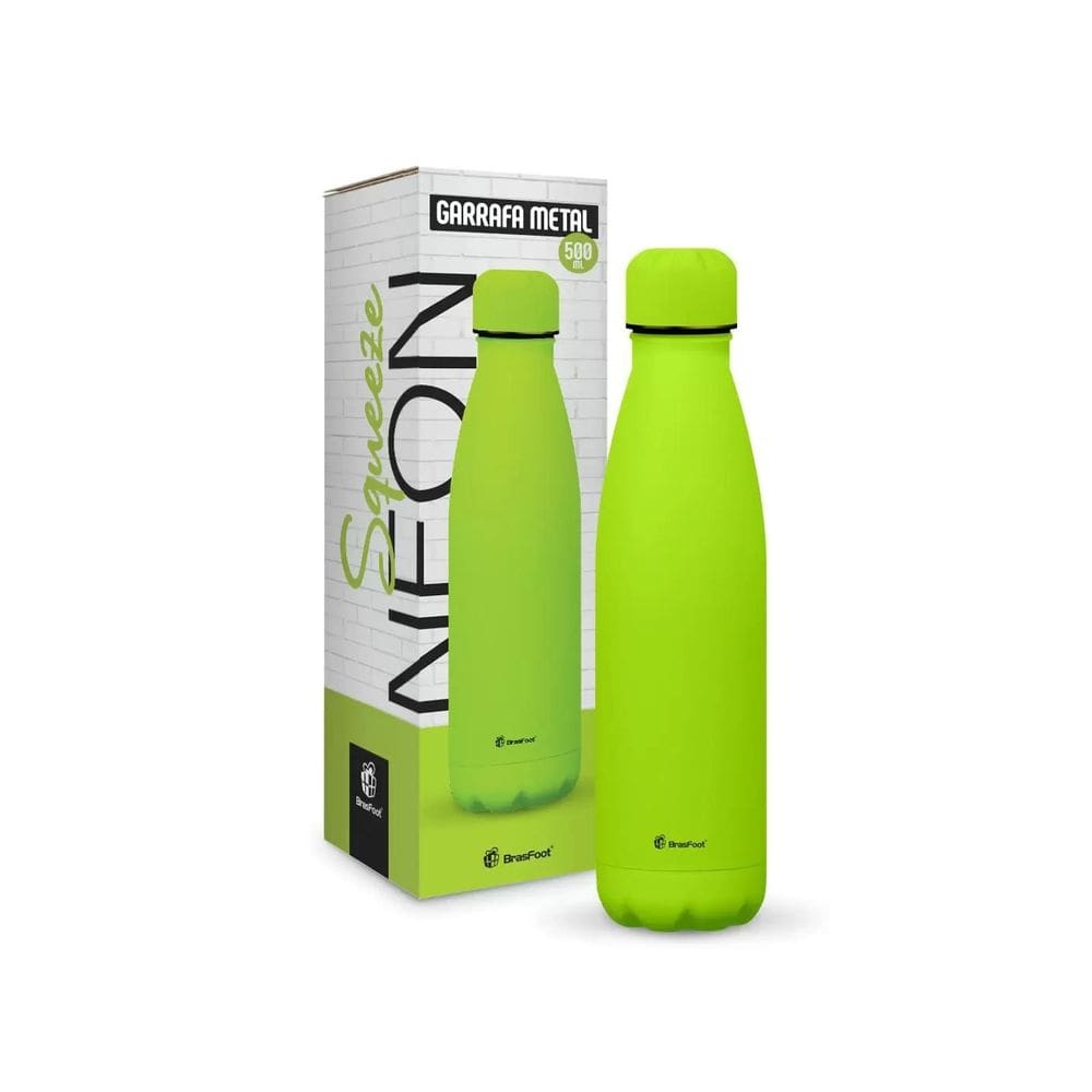 Garrafa Térmica Metal Neo - Verde Neon - 500ml - Brasfoot