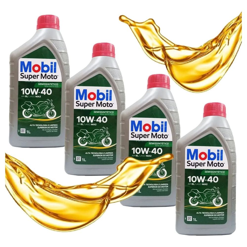 Óleo 10W40 Mobil Semi Sintético Motor 4 Tempos 4 Unidades