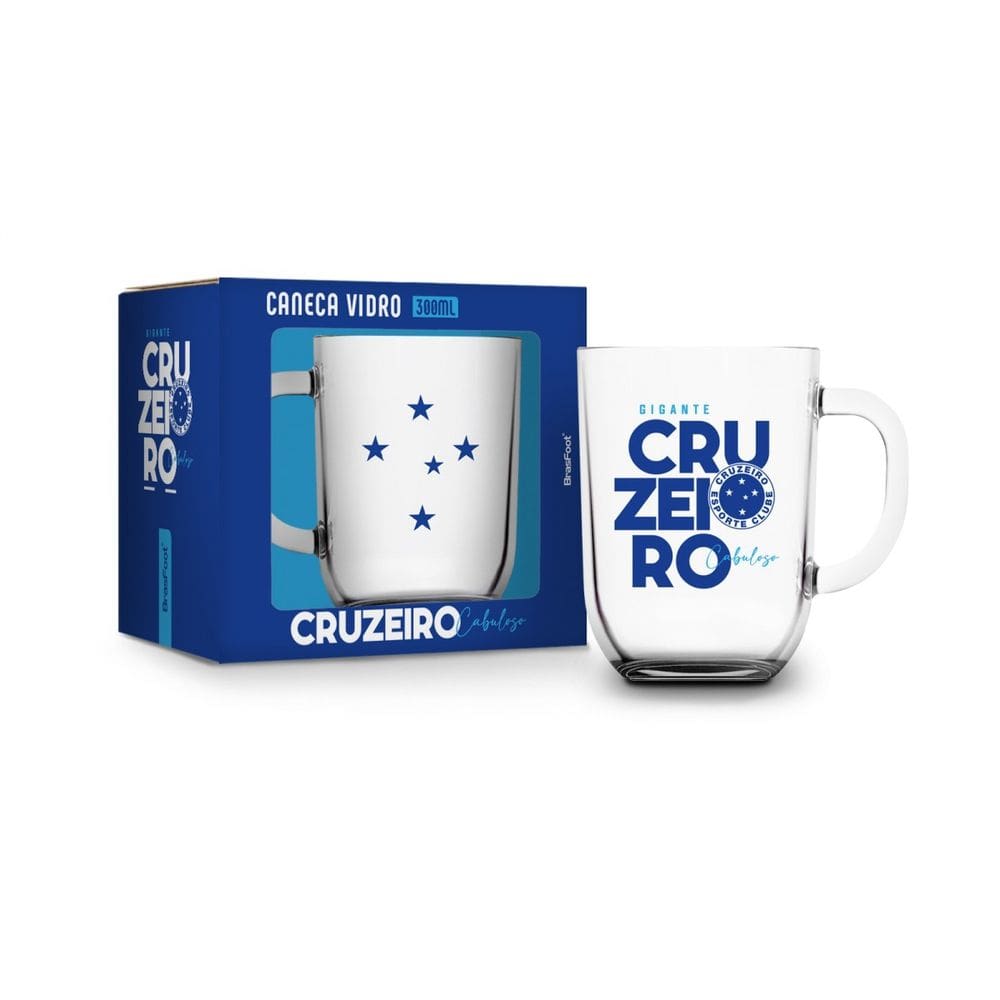Caneca de Vidro Toronto - Cruzeiro - 300ml - Brasfoot