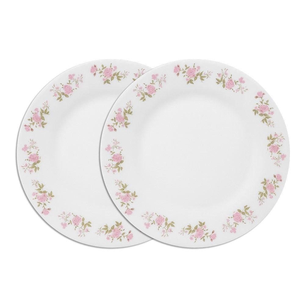 Jogo 2 Prato De Sobremesa De Vidro Flowers Pink 20cm Em Casa Tem