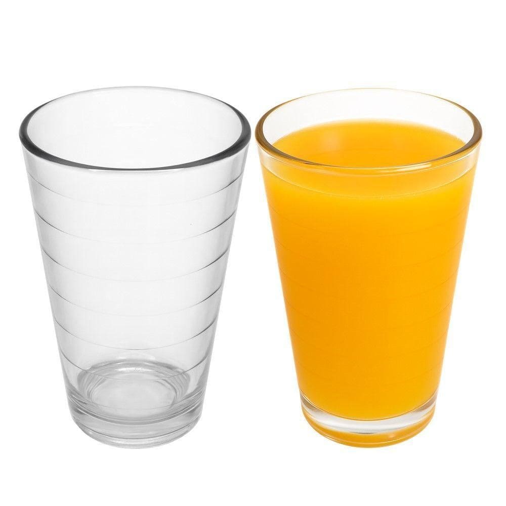 Jogo 2 Copo De Vidro 200ml Suco Refrigerante água Lines Rings Fratelli