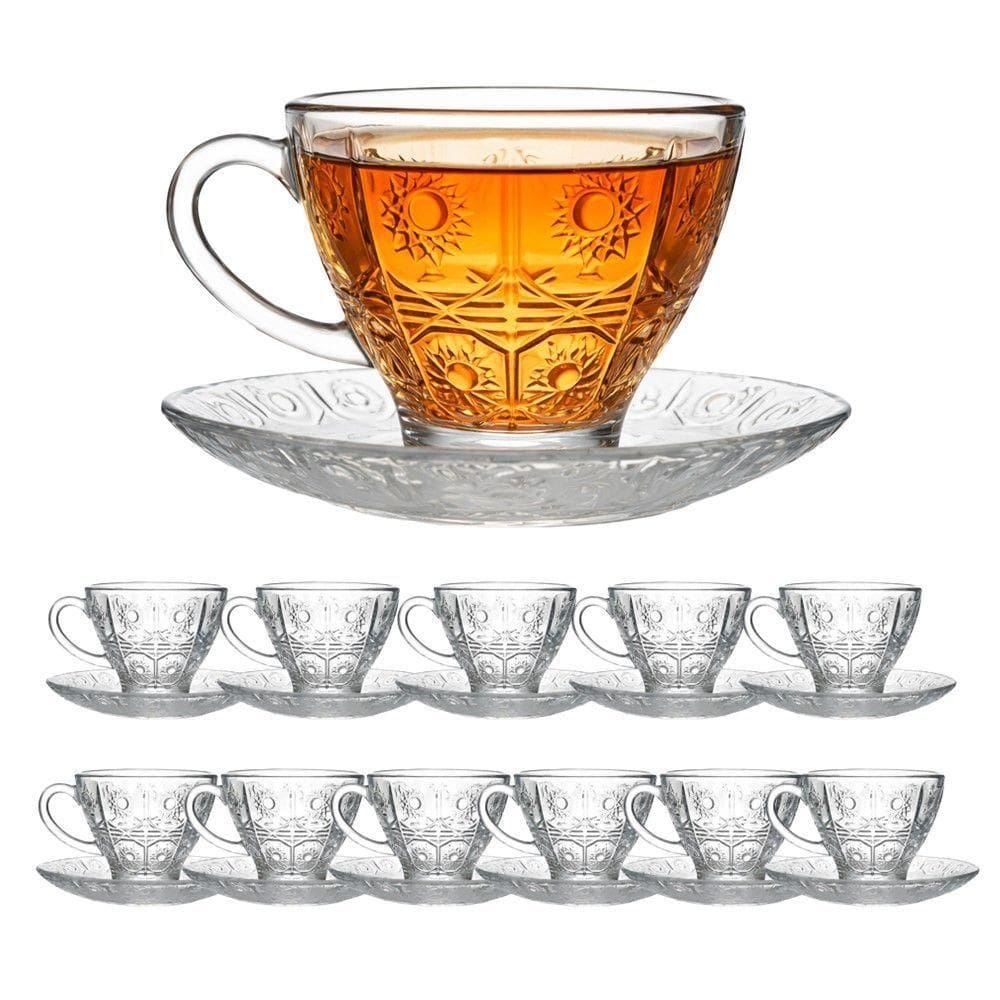 MP - Jogo 12 Xi cara De Cha Vidro Transparen