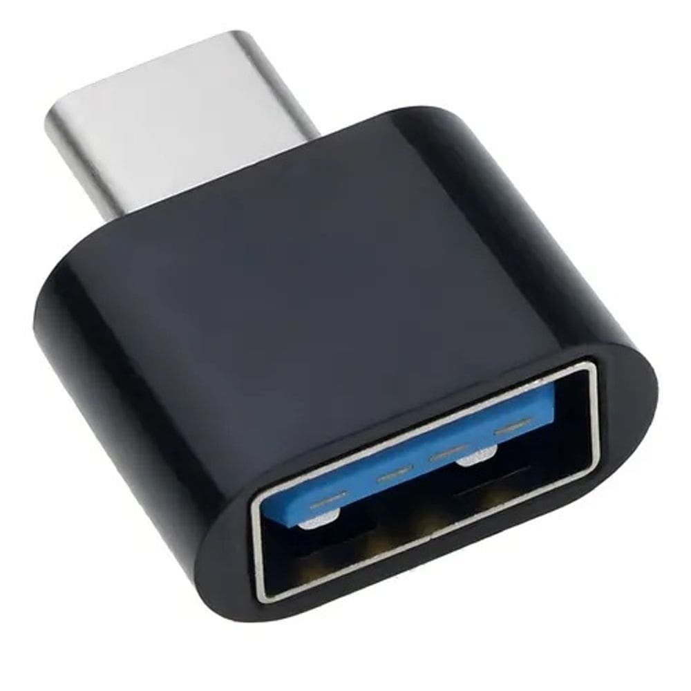 Adaptador Otg Usb 3.0 Type-c Para Celulares Tablets metal Cor:Preto
