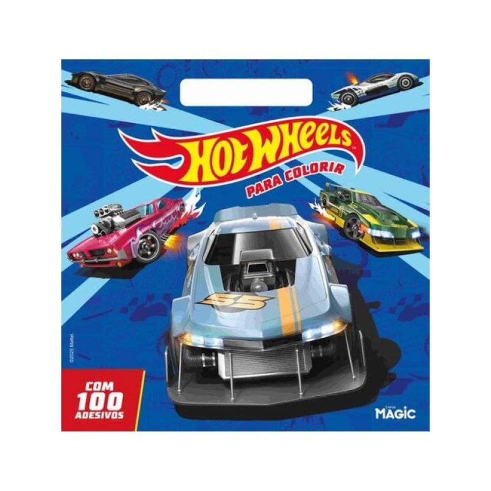 Hot Wheels - Colorir Com Alça E 100 Adesivos