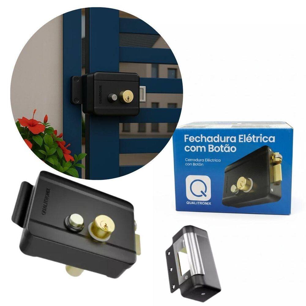 Fechadura Elétrica Botão Interno Para Portões Qualitronix