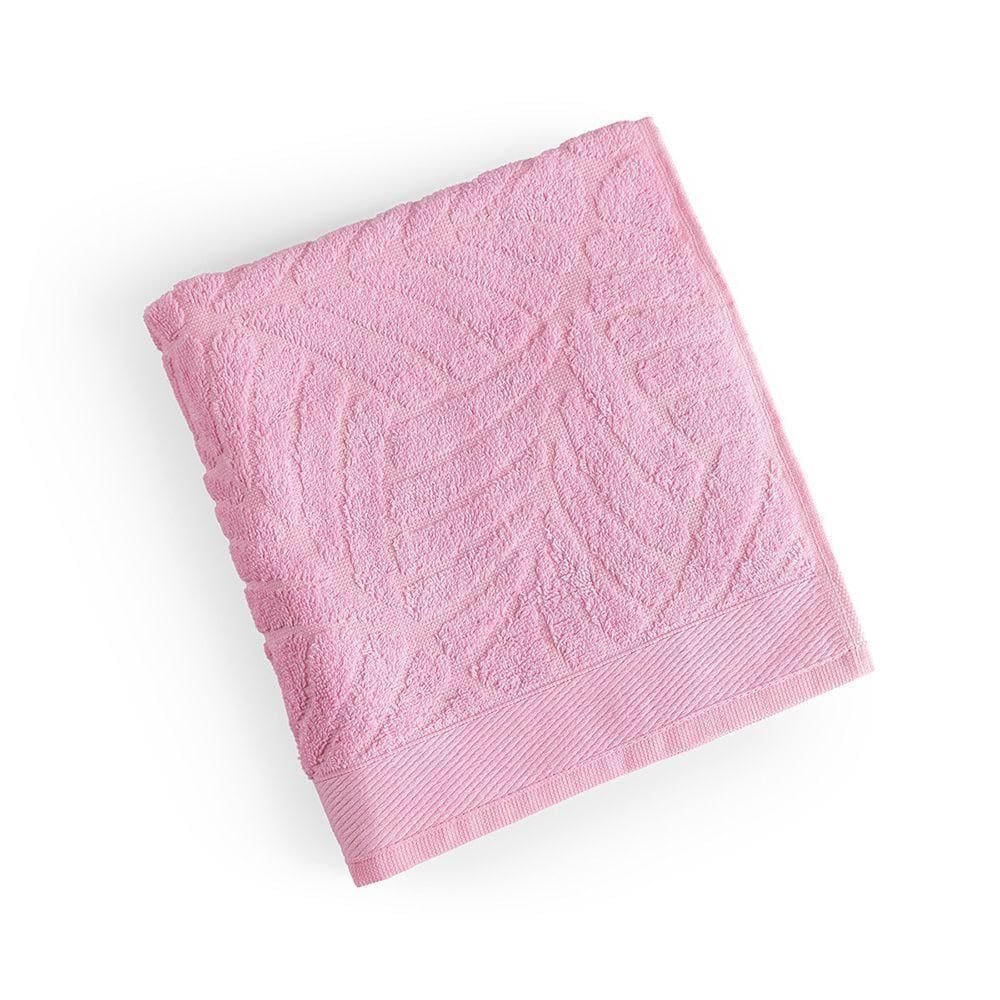 Toalha De Rosto Native Fio Penteado Jacquard Folhas 01 Peça 100% Algodão - Rosa Vintage