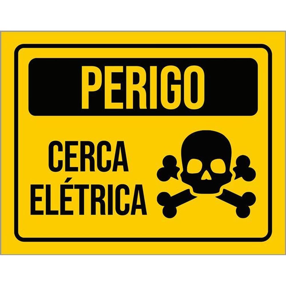 Kit 10 Placa Acm De Aviso Perigo Cerca Elétrica 18X23