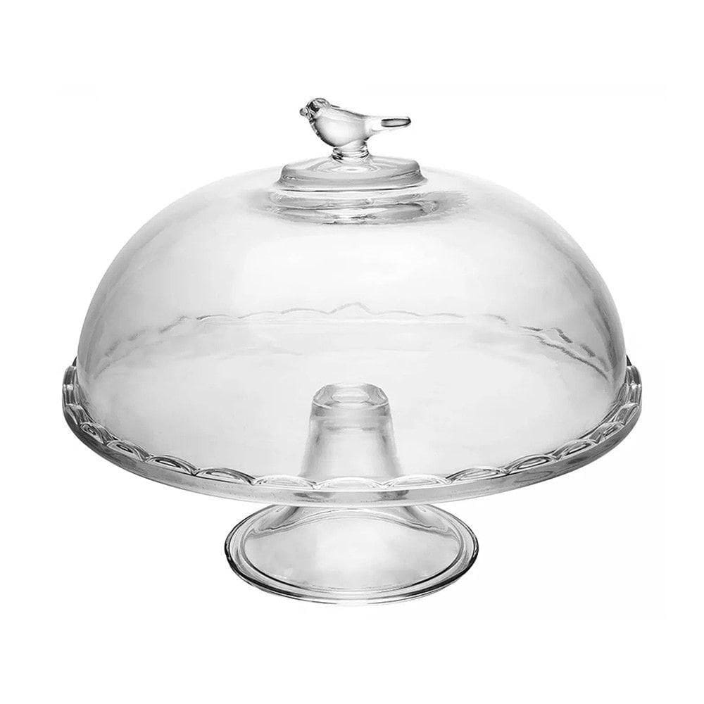 Boleira Grande Com Pé E Tampa Em Vidro Bird 29,5x30cm Wolff