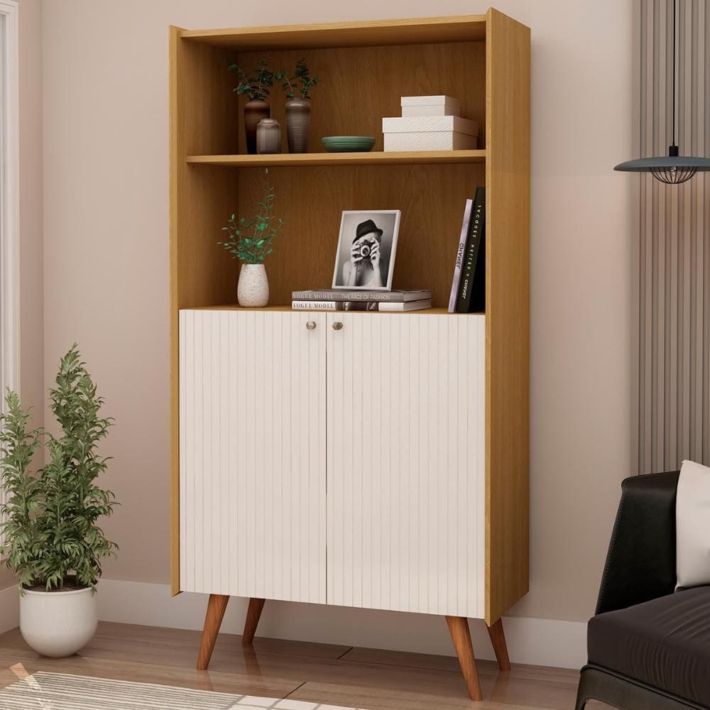 Estante Livros Genialflex Vértice Cinamomo Branco Laca Frisado