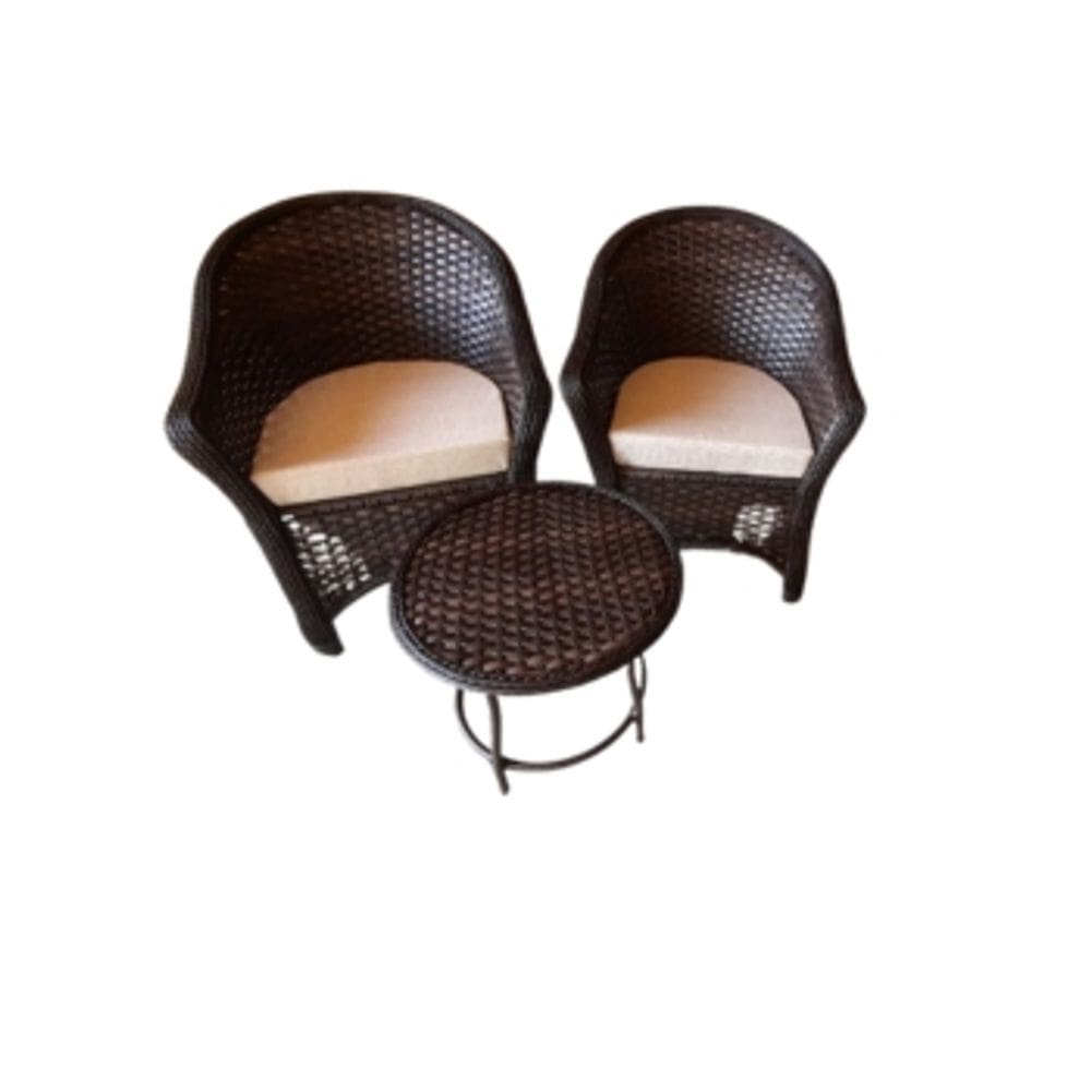 Kit 2 Poltronas E Mesinha De Centro Fibra Sintética