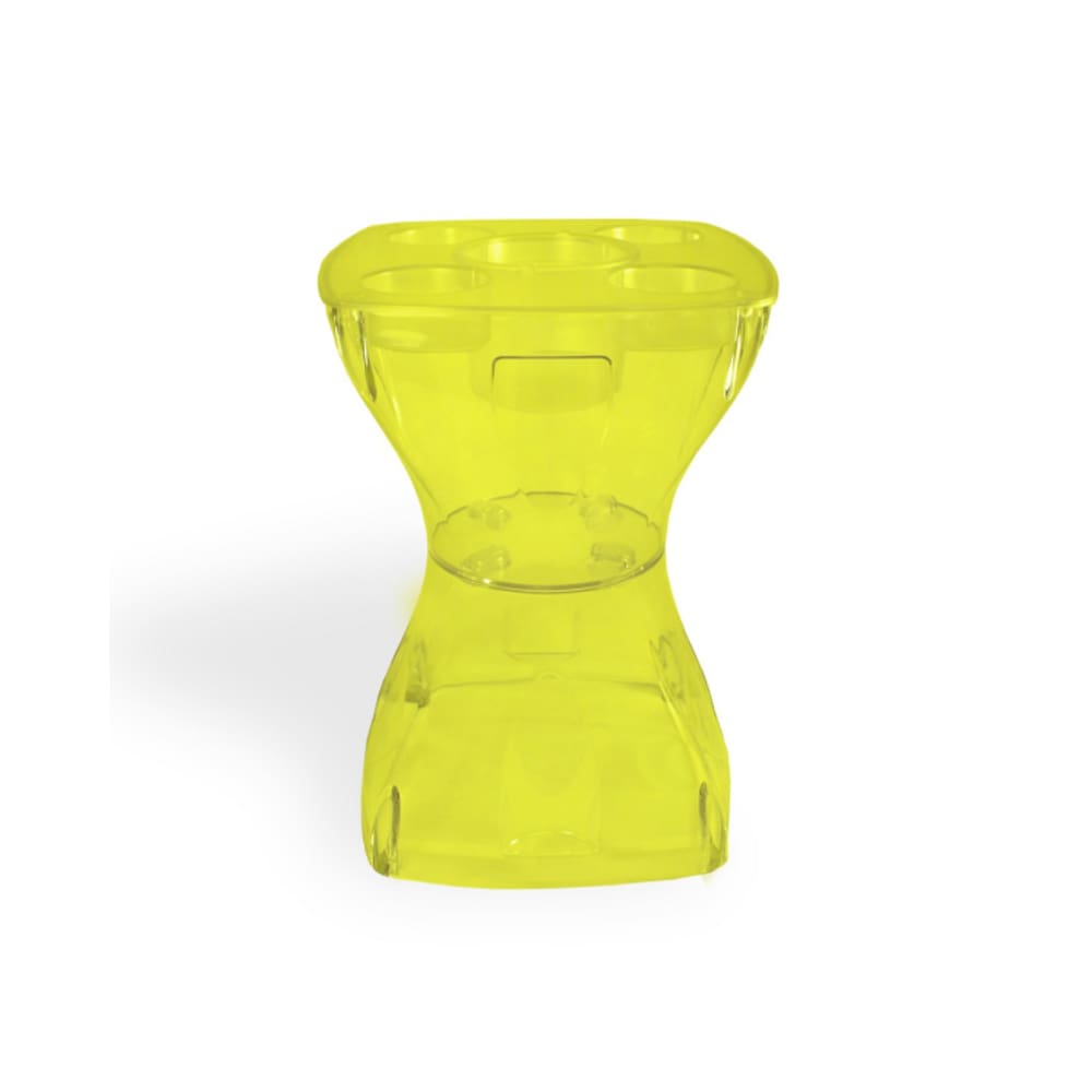 Petisqueira Amarela Translúcida Design Moderno Mesa Lateral Apoio Decorativo Para Piscina Jardim Varanda Sala