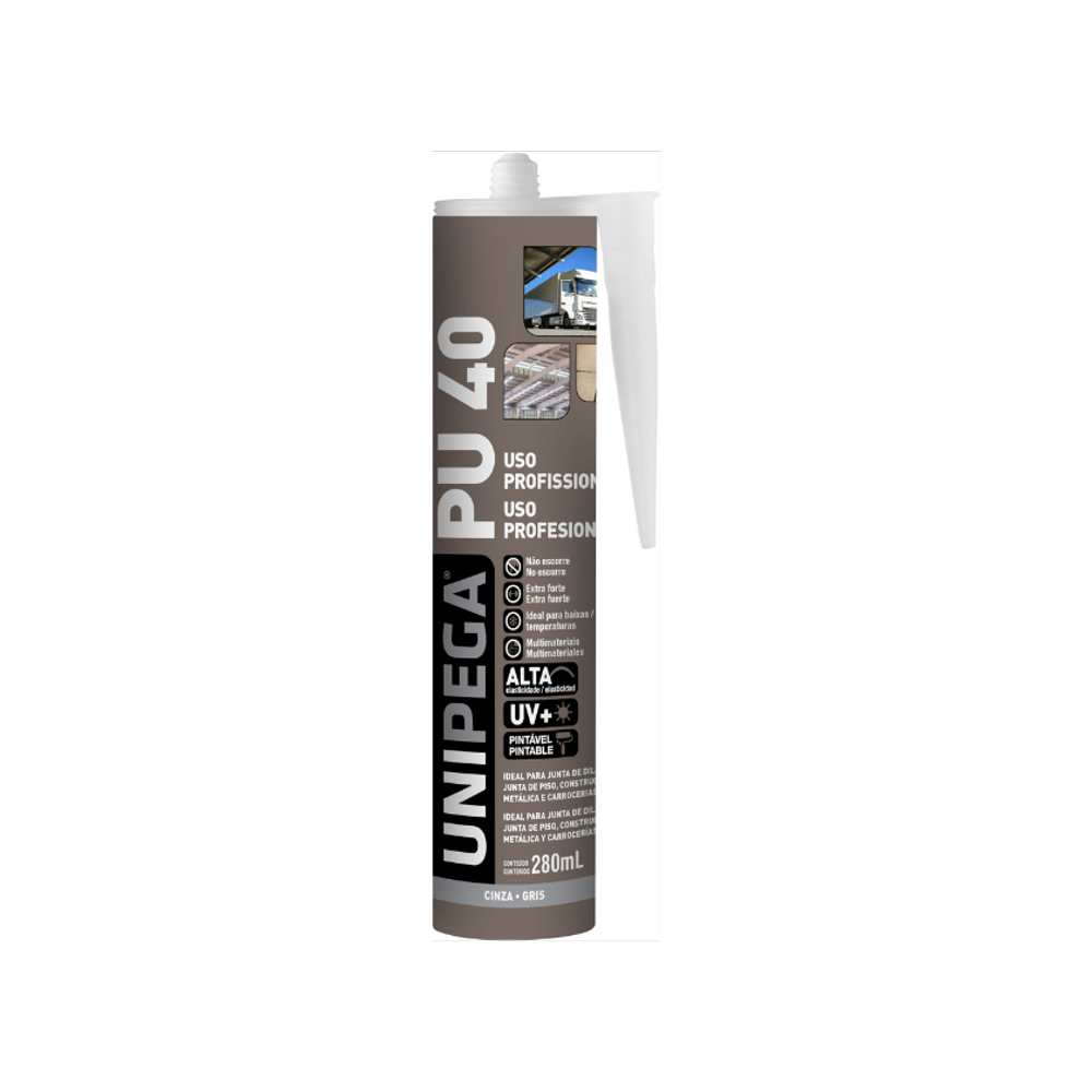 Selante Vedador Colante PU40 Cinza 280ML - Unipega