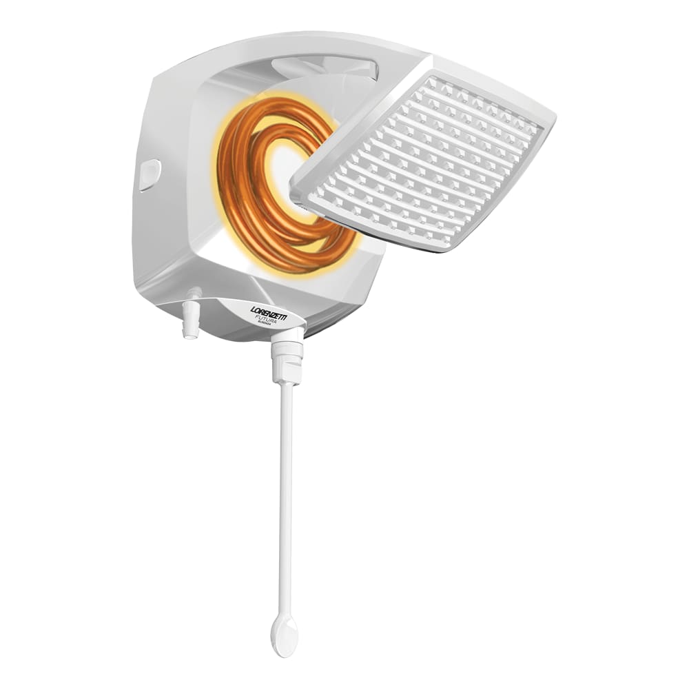 Ducha Chuveiro Eletrônica Lorenzetti Futura Blindada 7500W 220V, Resistência Blindada para Água Salobra, Controle Eletrônico Gradual de Temperatura