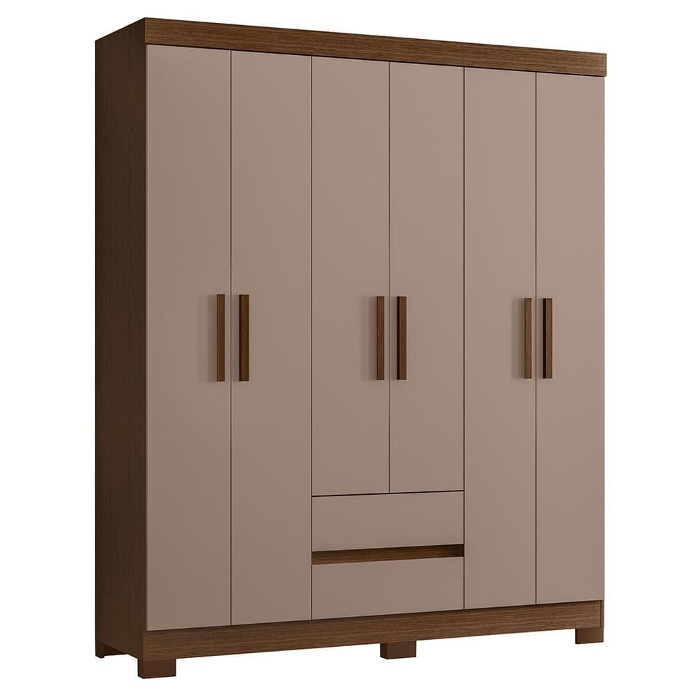 Guarda Roupa Solteiro Olímpia 6 Portas 2 Gavetas - Móveis Albatroz