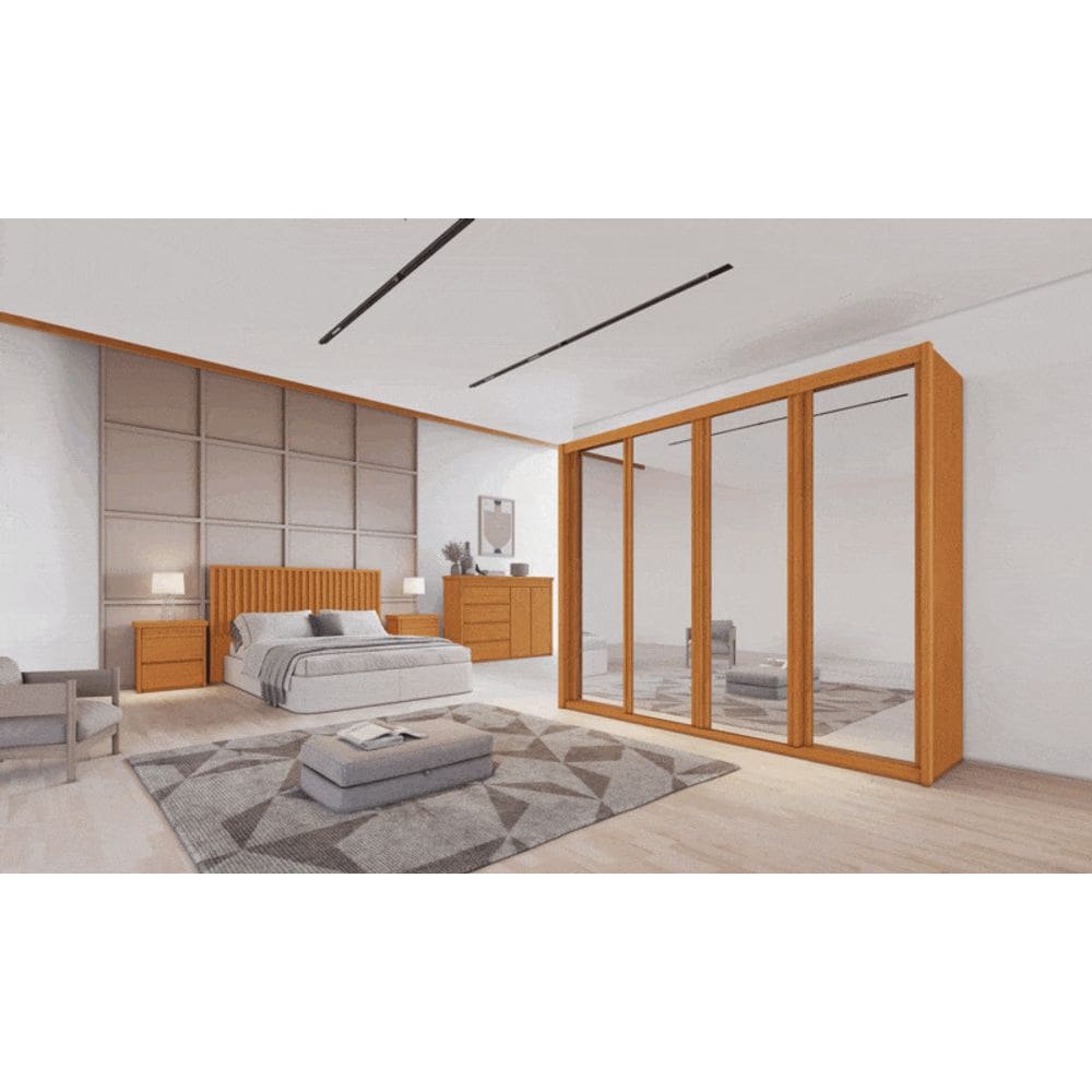 Guarda Roupa Espelhado 6 Gavetas - Palladio Ruby - Bettio