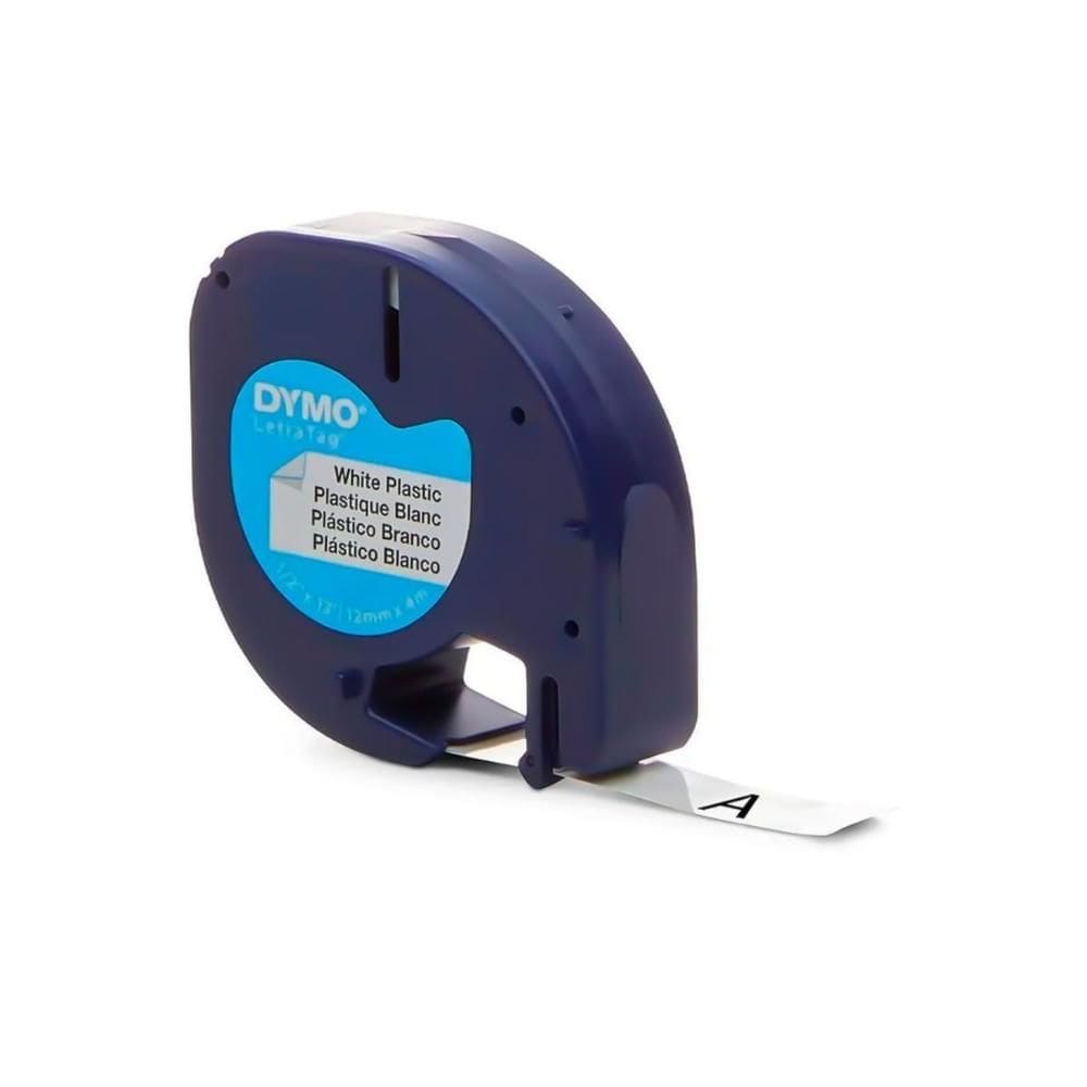 Fita Etiquetador Eletrônico LetraTag (12mm x 4m) Plástica, Preto/Amarelo 91332 - Dymo